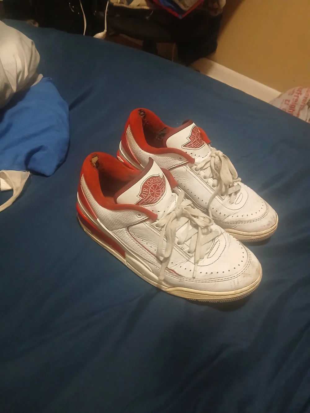 Nike Air Jordan White and Red Sneakers